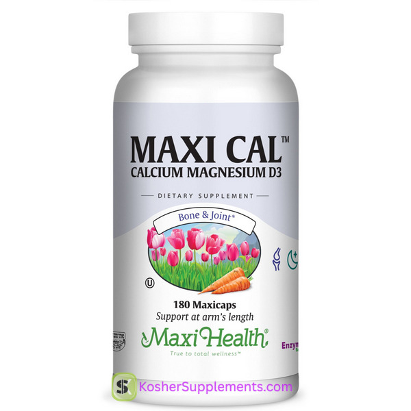 Maxi Health Maxi Cal Calcium Magnesium D3 kosher vitamins capsules bottle